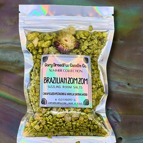 Brazilian Zom Zom Sizzling Room Salt: Caramel Pistachio Vanilla Sandalwood Scent - Picture 3 of 11